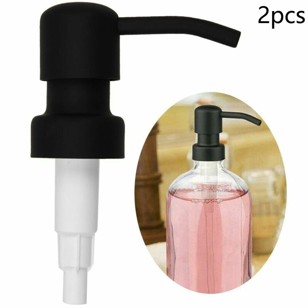Yannee 2Pcs Stainless Steel Soap and Lotion Dispenser Pumps, Replacement for Your Bottles Retro Metal Dispenser Replacement Black