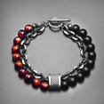 thumbnail image 1 of Pulsera de metal con cuentas para hombre, con mapa esmerilado de Europa y América, joyería, 1 of 6