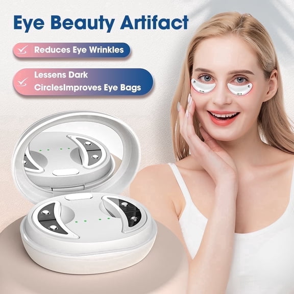 Micro-Current Red Light Eye Massager, AGDOAD Electric Beauty Device with 12 x 660nm Red Light LEDs, Reduce Dark Circles and Bags, Type-C Charging, Portable & Stylish for Men & Women