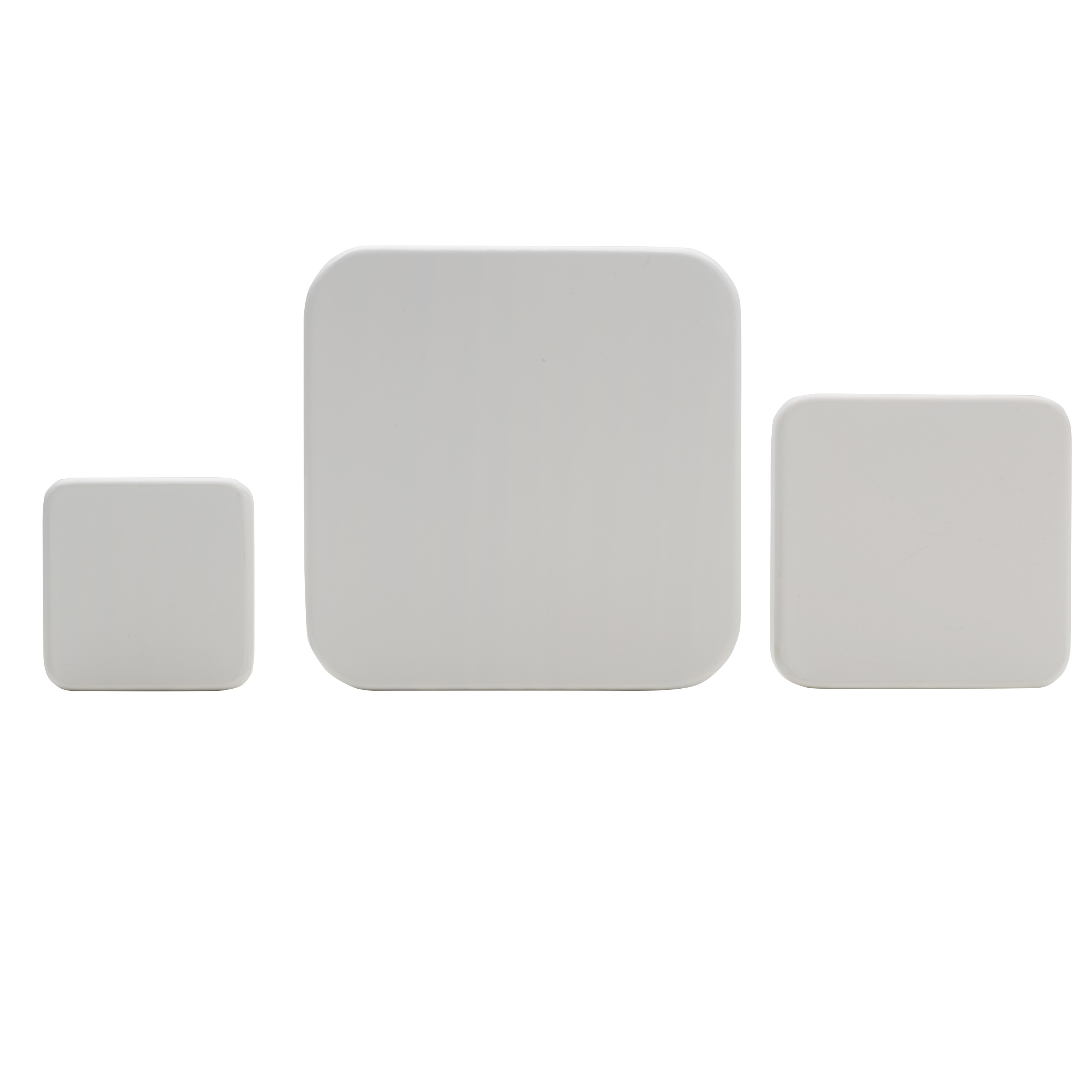 Melannco Set of 3 White Graduated Square Wall Hooks