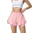 thumbnail image 5 of LNZGNM Running Shorts for Women High Waisted Quick Dry Butterfly Flowy Athletic Gym Yoga with Pockets,Light pink S, 5 of 5