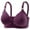 Purple, variant on LYEAA Womens Bras Front Closure Push up Lightly Lined Cotton Wireless Daily Bras Wirefree Adjustable Strap Lift Soft Bralette No Wire Breathable Comfort All Coverage Sleeping Bras for Elderly Beige M