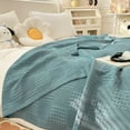 thumbnail image 5 of Bedding Pure Cotton Blanket Lightweight Warm Blanket,100% Cotton Bed Blanket, Breathable Bed Blanket Queen Size,Cotton Thermal Blankets Full Queen,for Layering Any Bed for All Season(Blue200x230cm), 5 of 8