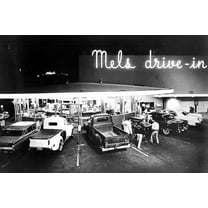 American Graffiti Classic Hot Rod Cars Pickups Mels Drive-In Diner 24x36 Poster