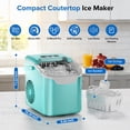 thumbnail image 5 of Auseo Countertop Ice Maker, 2 Sizes of Bullet Ice, 26Lbs/24H, 8 Ice Cubes in 6 Mins, Portable Ice Machine with Self-Cleaning for Home/Party/Travel/Camping (Light Green), 5 of 12