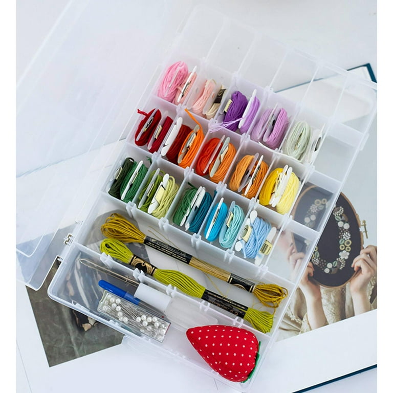  Multi-Craft Storage Bin - with 3 Dividers and Removable  Brush and Marker Holder Grid