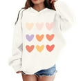 thumbnail image 5 of WOYY Little Girls' Hoodie Casual Hearts Print Hooded Sweatshirt, Sizes 5-6, 5 of 8