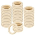 thumbnail image 1 of Uxcell 50-Pack Unfinished Wood Rings, 65 mm Natural Wooden Rings for Macrame Jewelry Making/DIY Crafts, 1 of 2