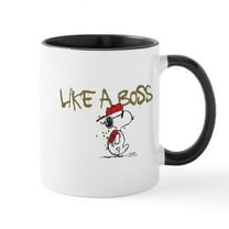 CafePress - Peanuts Snoopy Like A Boss Mug - 11 oz Ceramic Mug - Novelty Coffee Tea Cup