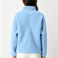 thumbnail image 6 of Hurxie Women’s Quarter Zip Fleece Pullover Fuzzy Sherpa Jacket Half Zip Mockneck Sweatshirt Jacket,Long Sleeve Cozy Layering Tops,Fuzzy Outfits, 6 of 7