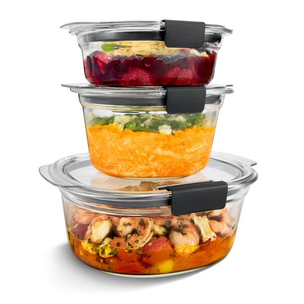 Juego de 6 Piezas de Recipientes de Vidrio Herméticos Rubbermaid Brilliance