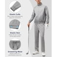 thumbnail image 4 of Men's 2Pc Full Zip Tracksuit, 4 Way Stretch with Reflective Stripes & Zipper Pockets, Straight Leg for Golf Running Gym Light Gray XL, 4 of 8
