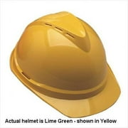 MSA 454-10035213 V-Gard Vented Hv. Lime Green Hd Cap 6 Pt Susp.