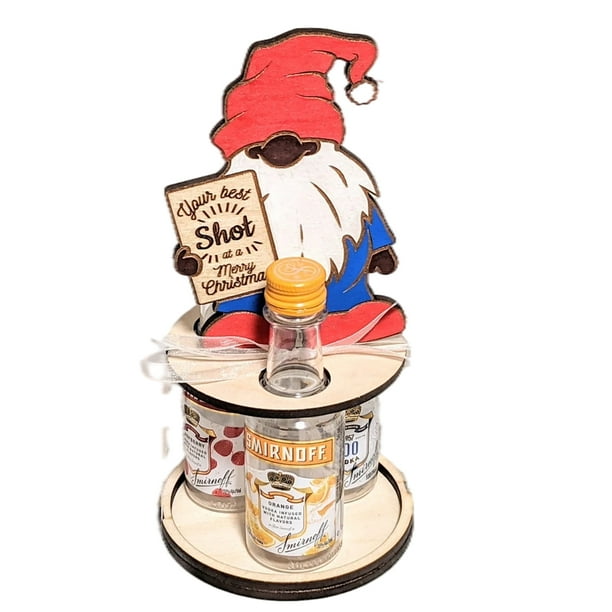 Botella De Navidad Portabotellas De Madera Adorno Colgador De Vidrio Decoraciones De Fiesta De Navidad Regalo sonducket HA042033-01