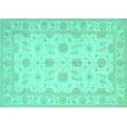thumbnail image 1 of Ahgly Company Indoor Rectangle Oriental Turquoise Blue Traditional Area Rugs, 2' x 3', 1 of 4