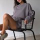 thumbnail image 4 of Conjuntos de 2 Piezas para Mujer, Pantalones Cortos Deportivos de Gran Tamaño, Conjunto Informal A Juego, Chándal, Ropa de Otoño Púrpura L, 4 of 7