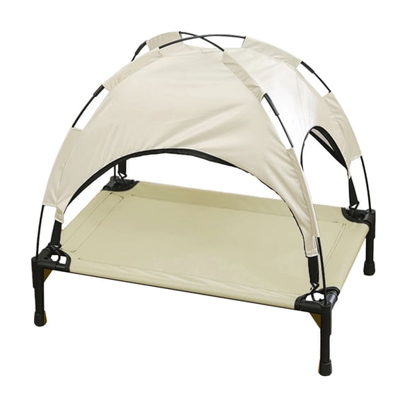 Elevated Dog Bed with Removable Canopy, Portable Dog Cot with Sun Protection Shade Tent, Raised Pet Cooling Cot Bed for Dogs, Green