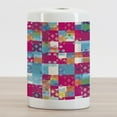 thumbnail image 2 of Modern Art Ceramic Toothbrush Holder, Abstract Motif with Dots with Squares and Chevron Lines Urban Art Design Print, Versatile Countertop for Bathroom, 4.5" X 2.7", Multicolor, by Ambesonne, 2 of 4