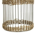 thumbnail image 4 of DecMode 32", 27", 24"H Textured Dome Silver Metal Planter with Woven Seagrass and Caged Rod Pedestal Base (3 Count), 4 of 11