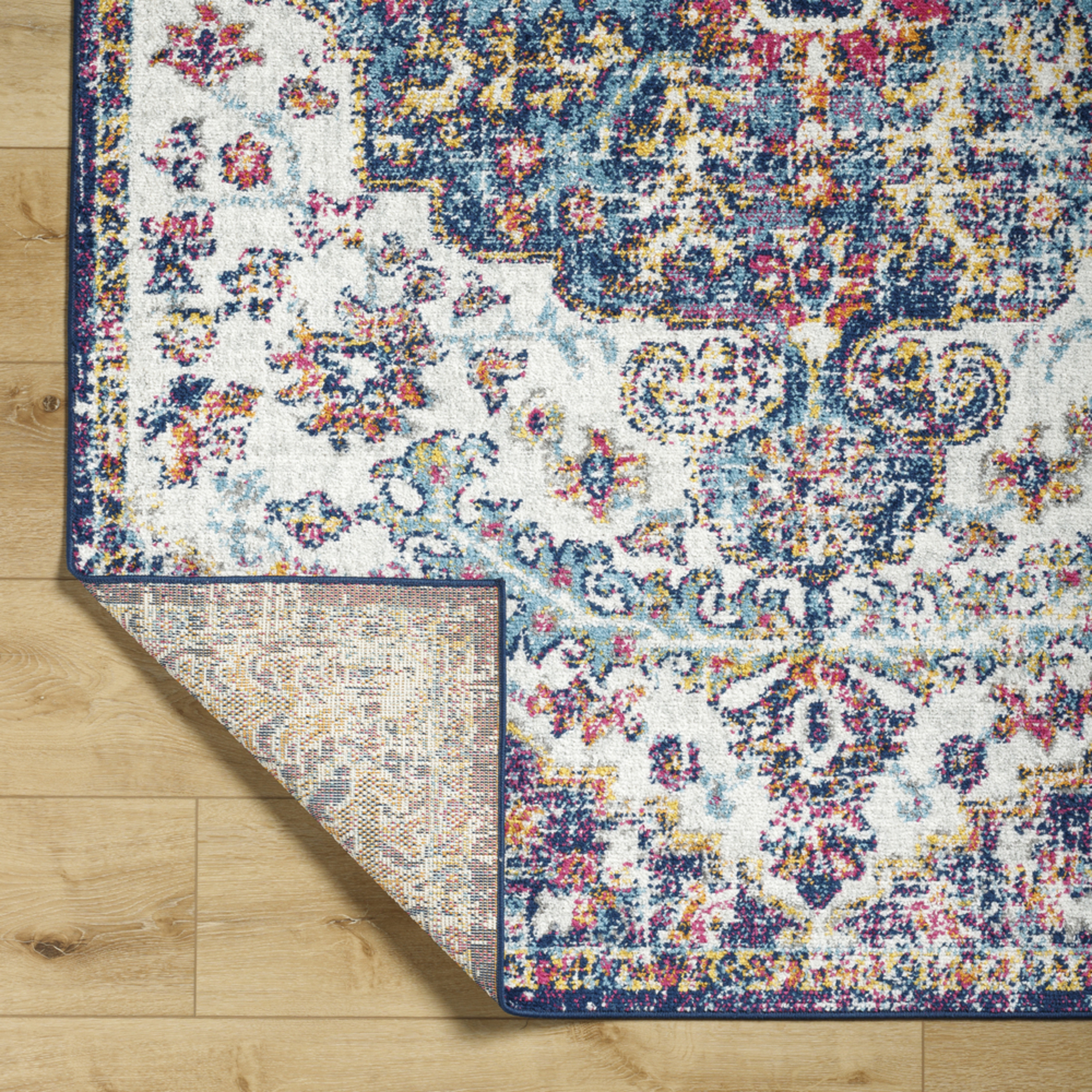 Livabliss Area Rugs for Living Room, 9x12 Harput Traditional Blue Rug, Bedroom Dining Room Home Decor Stain Resistant Carpet (8'10" x 12'6")