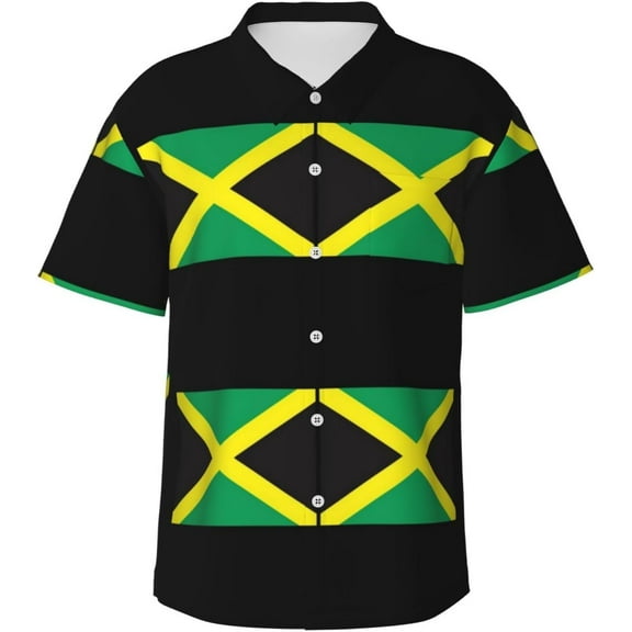 Banana Leaf Mens Hawaiian Shirt Short Sleeve Casual Button Up Tropical Summer Beach Shirt