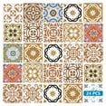 thumbnail image 2 of Mi Alma Floral Brown Tile Stickers - Removable Vinyl 4x4, 24 pcs, 2 of 11
