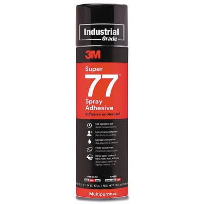 3M Industrial 021200-21210 Clear Super 77 Multi-Purpose Spray Adhesive, 24 oz., Spray Can (Pack of 12)