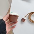 thumbnail image 4 of Funda protectora con diseño de dibujos animados en 3D para adaptador de corriente USB-C de 20 W de Apple y cable de carga rápida para iPhone de 20 W (taza de helado marrón), 4 of 5