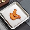 thumbnail image 4 of Plateau de Service Carré en Acier Inoxydable Plateau Barbecue Couleur Argent pour Maison L, 4 of 9