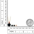 thumbnail image 2 of Gem Stone King 18K Rose Gold Plated Silver Round Black Onyx and Red Garnet Pendant and Earrings Jewelry Set for Women (4.15 Cttw, Gemstone Birthstone, with 18 inch Chain), 2 of 3