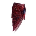 thumbnail image 4 of amagogo Belly Dance Hip Scarf Wrap Dress Clothes Sequins Skirt for Samba Rumba Tango Red, 4 of 9