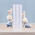 thumbnail image 1 of Lindo Rabbits Libro Finals Decorativo Soporte de libros decorativos Estatuas de animales Centerpiece Centerpiece Modern Osnament Bookshelf Decoración, 1 of 8