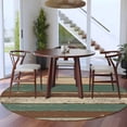 thumbnail image 3 of Retro Round Rugs for Living Room 6ft Brown Green Striped Antique Wood Background Non Slip Circle Rug Washable Low-Profile Indoor Carpet for Bedroom, Dining Room, Bathroom, 3 of 9
