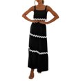 thumbnail image 5 of EFINNY Women Beach Vacation Outfits Sleeveless Cropped Tank Top High Waisted Maxi Skirt 2 Piece Sets with Pockets, 5 of 9