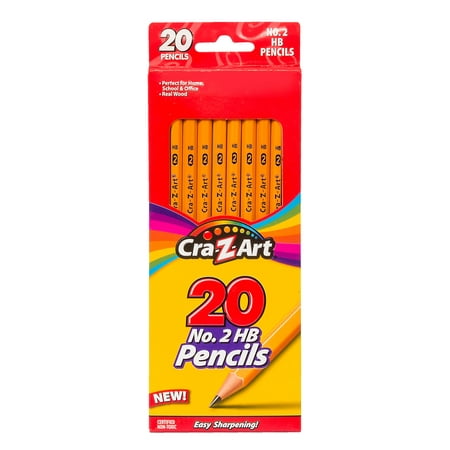 Cra-Z-Art No. 2HB School Pencils, Real Wood - 20 Count