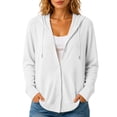 thumbnail image 4 of CHGBMOK Women's Plus Size Hooded Cardigan Lightweight Button Down Cardigan Long Sleeve Soft Knit Sweater Jacket, 4 of 9