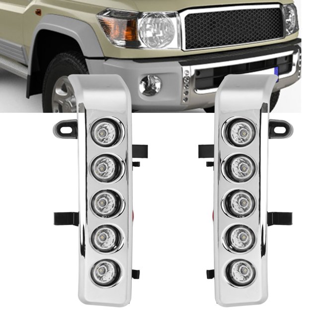 Aramox 1 Par de Luces LED de Conducción Diurna para Niebla Luz Diurna LED de Repuesto para Land Cruiser VDJ 70 Series LC70 LC76 LC77 LC79 Pickup 2007-2021 ANGGREK Otros
