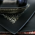 thumbnail image 3 of Elama Paul 6 Piece Stoneware Salad Plate Set in Matt Black with Gold Rim, 3 of 5
