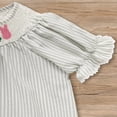 thumbnail image 6 of ZEHJUHAN Toddler Girls' Bunny Floral Dress, Checkered Pattern Bubble Sleeve A-Line Dress with Lace Trim Purple，3-6M, 6 of 10