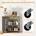 thumbnail image 2 of Sobaniilo Kitchen Island on Wheels with Large Work Countertop, Storage Island & Cart with 3-Tier Spice Rack, 3 Open Shelves and 1 Drawer, Grey, 2 of 7