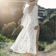 thumbnail image 7 of fatyb Women's Swimsuit Cardigan Cover up Open Front Bikini Long Sleeve Coverup Hollow out for Swimwear, 7 of 7