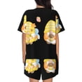 thumbnail image 3 of Lsque Bee Happy Sunflower Gnomes Women's Short-Sleeved Pajama Set - 2 Piece Soft and Lightweight Sleepwear Set-Large, 3 of 9
