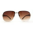 thumbnail image 2 of Womens Classic 90s Rimless Jewel Chain Arm Round Wrap Sunglasses Gold Brown, 2 of 4