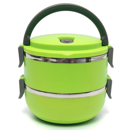 Hot Wheels Lunch Box Large Insulated Stainless Steel Microwavable 2/3/4-Tier Lunch Box - Hot Food Meals and Beverages Thermal Container Storage – Stackable Containers with Handle Portable ()