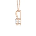 thumbnail image 2 of ANGARA Natural Diamond Solitaire V-Bale Pendant in 14K Rose Gold for Women (Size-4.1mm| Color-G| Clarity-VS2) | April Birthstone, Anniversary, Jewelry Gift for Women | Natural Diamond Necklace, 2 of 10