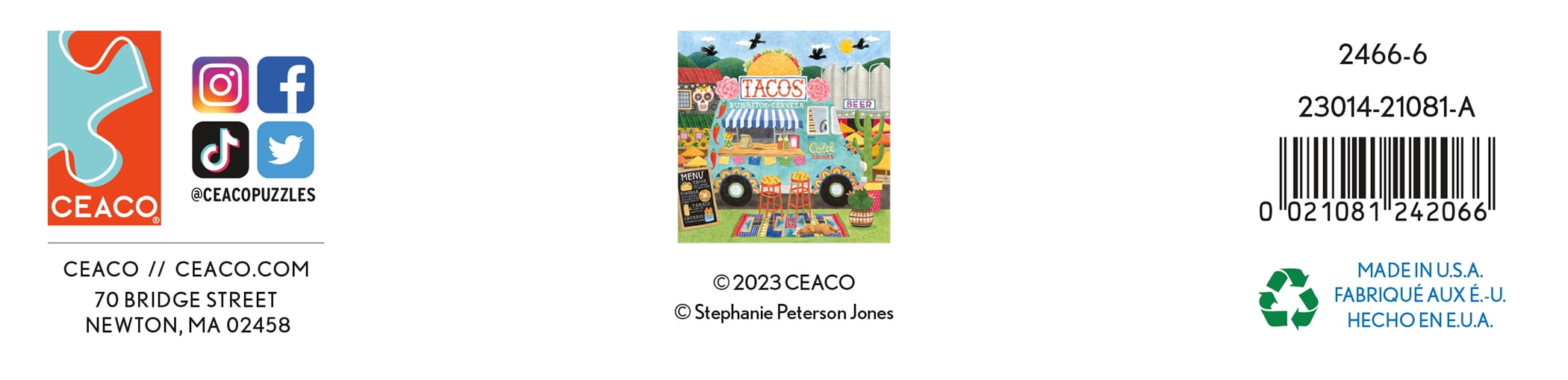 Ceaco Peggy Davis Food Trucks 500-Piece Interlocking Jigsaw Puzzle for Children Ages 12+