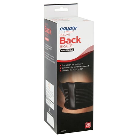 Equate Deluxe Adjustable Back Brace, One Size
