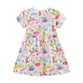 thumbnail image 3 of WhouRiu Girls Casual Cartoon Graphic Dresses Short Sleeve Crew Neck A Line Dress Kids Comfortable Cute Summer Everyday Sundress,6-7 Years, 3 of 5