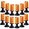thumbnail image 1 of Vela De Halloween, Luz Led De Calabaza Hueca De Colores, Vela Sin Llama, Lámparas De Candelabro Parpadeantes Que Funcionan Con Batería 12 Uds, Yuarrent HA037248-00, 1 of 6
