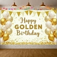 thumbnail image 6 of Glittery Happy Golden Birthday Banner Star-themed Golden Birthday Banner Balloon Decorated Dripping Design Celebration Banner for Birthday Party Anniversary Celebration Indoor Decoration, 6 of 9